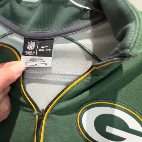 Nike Green Bay Packers Antigua Green/Gold Quarter-Zip Pullover Dri-Fit  NFL  M - Picture 2 of 8